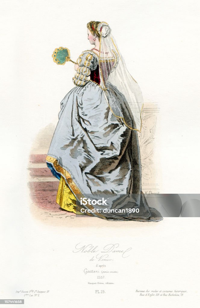 Senhora de nobre veneziano - Ilustração de Gravura royalty-free