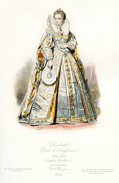 queen elizabeth i - circular skirt 이미지 stock illustrations