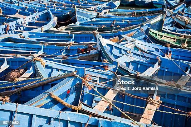 Essaouiraboote Stockfoto und mehr Bilder von Atlantik - Atlantik, Blau, Essaouira