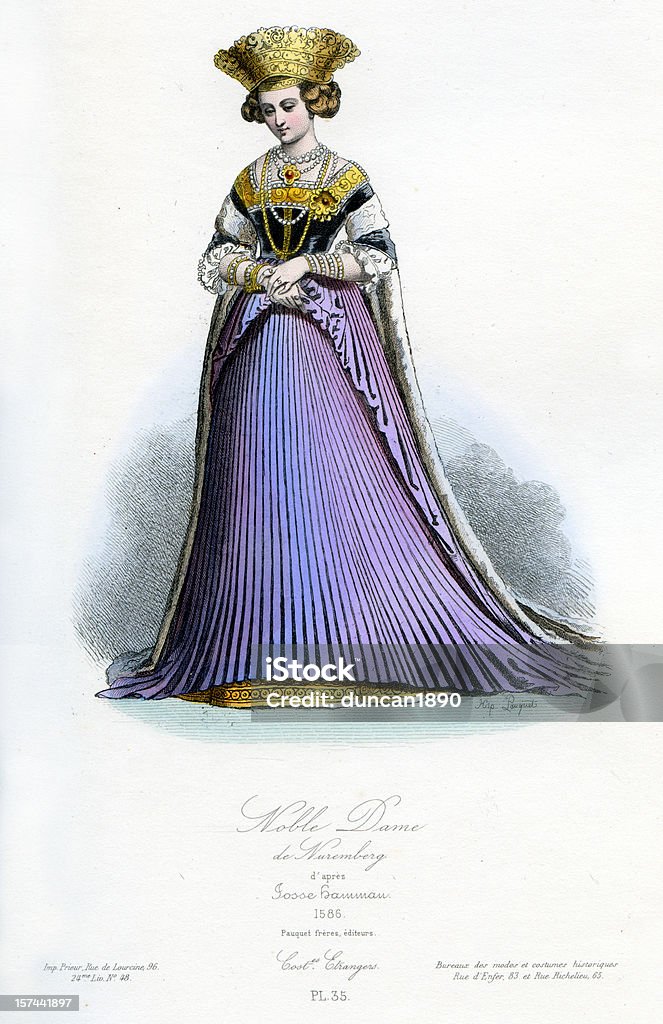 Noble Lady de Nuremberg - Ilustración de stock de Renacimiento libre de derechos