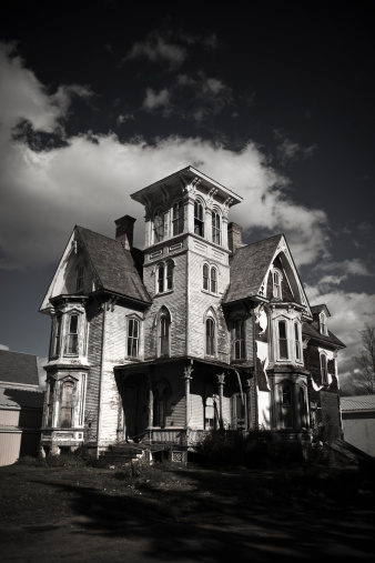 An abandoned house in the darkness in Wichita, Kansas