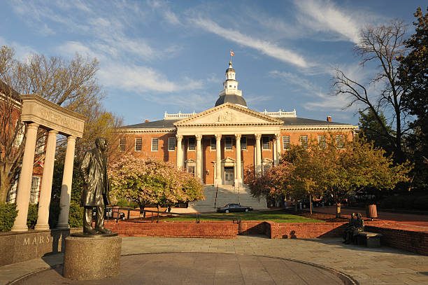 메릴랜드 주 의사당 - annapolis maryland 뉴스 사진 이미지