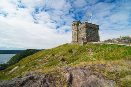 Cabot Tower was built in 1897 to commemorate the 400th anniversary of John Cabot's discovery of Newfoundland, and Queen Victoria's Diamond Jubilee. It is located on top of Signal Hill overlooking the city of St. John's, Newfoundland and Labrador. In 1901, Guglielmo Marconi received the first trans-Atlantic wireless message at a position near the tower, the letter \
