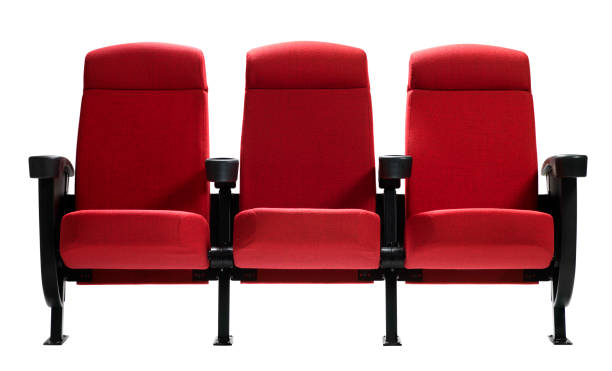 Three Theater Seats, Isolated stock photo