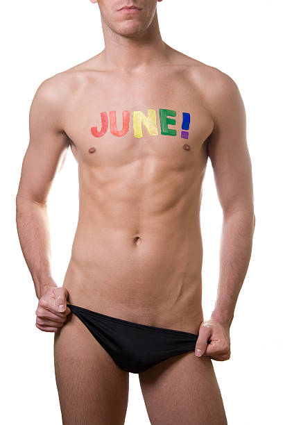 orgulho gay mês de junho de - gay man gay pride homosexual racing briefs - fotografias e filmes do acervo