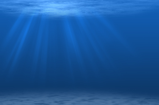Deep blue Underwater scene digitally generated
