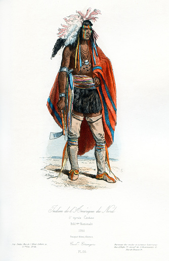 Vintage coloured engraving from 1875 showing the costume of a North American Indian  in the 18th century

[b]View More:[/b]
[url=http://www.istockphoto.com/file_search.php?action=file&lightboxID=13101434][img]http://www.walker1890.co.uk/istock/istock-oldusa.jpg[/img][/url][url=http://www.istockphoto.com/file_search.php?action=file&lightboxID=6058311][img]http://www.walker1890.co.uk/istock/istock-hc.jpg[/img][/url][url=http://www.istockphoto.com/file_search.php?action=file&lightboxID=2789749][img]http://www.walker1890.co.uk/istock/istock-engraving.jpg[/img][/url]
