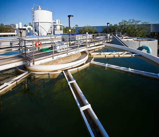 grande angular de sistema de purificação de água - water plant - fotografias e filmes do acervo