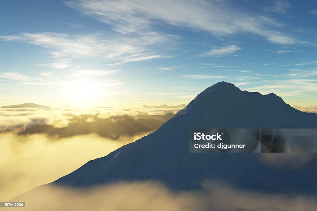 山の日の出 - 3Dのロイヤリティフリーストックフォト