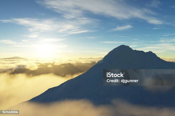 Sunrise Over Mountains Stock Photo - Download Image Now - Cirrus, Cloud - Sky, Cloudscape