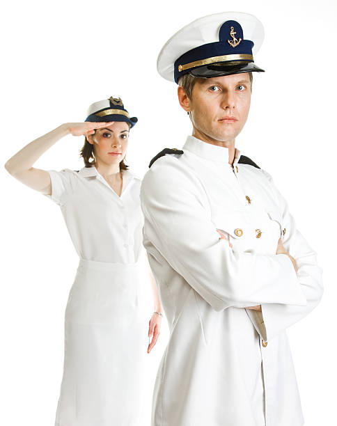 due marinai - saluting sailor armed forces men foto e immagini stock