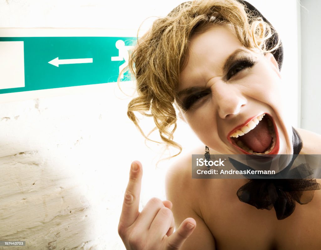 Screaming  Rock 'n Roll woman  Adult Stock Photo