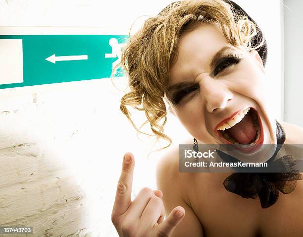 Screaming Rock N Roll Woman Stock Photo - Download Image Now - Adult, Adults Only, Color Image