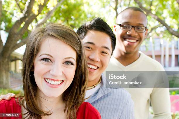 Grande Grupo De Amigos - Fotografias de stock e mais imagens de Aluno da Universidade - Aluno da Universidade, Grupo multiétnico, Retrato