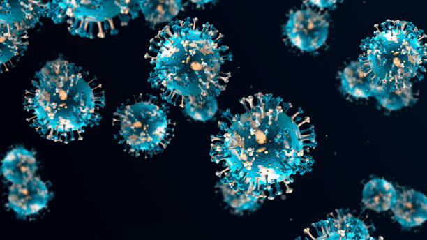 抽象的なウイルス細胞科学の背景 ストックフォト