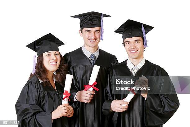 Tres De Graduación Foto de stock y más banco de imágenes de Adulto - Adulto, Adulto joven, Agarrar