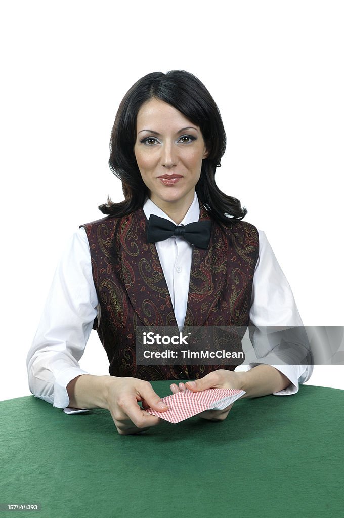 Casinò card rivenditore - Foto stock royalty-free di Croupier