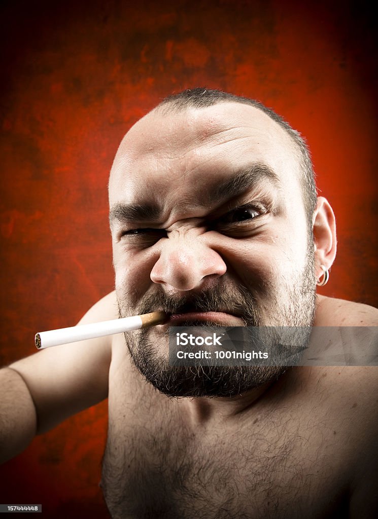 Furioso homem Fumar - Royalty-free 30-39 Anos Foto de stock
