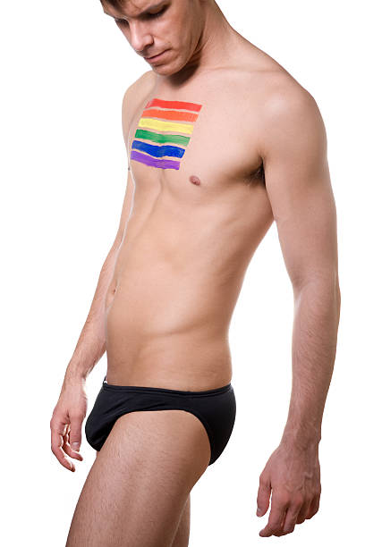 гордость - gay man gay pride homosexual racing briefs стоковые фото и изображения