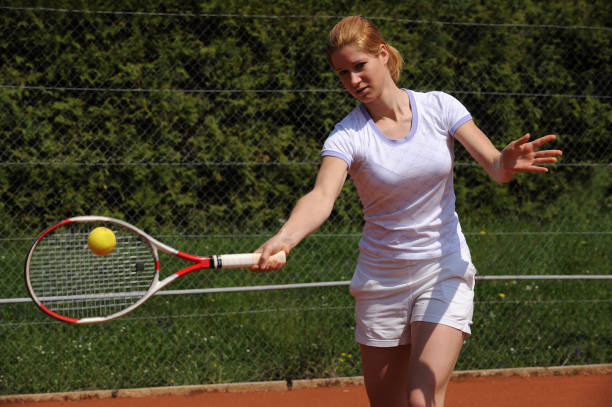 istock Young female tennis player 157444641