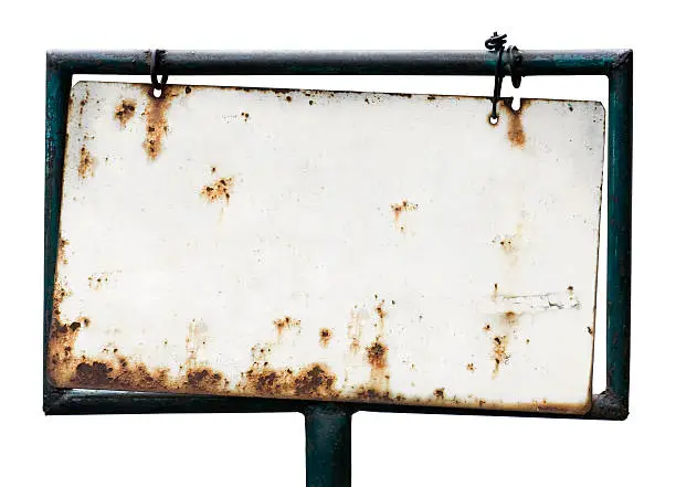 Photo of Blank rusty sign