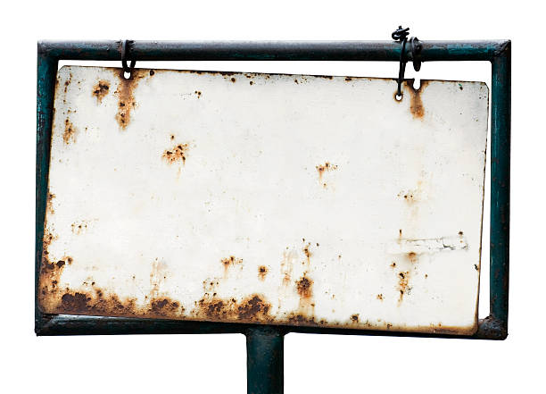 знак пустой заржавленный - rust metal стоковые фото и изображения