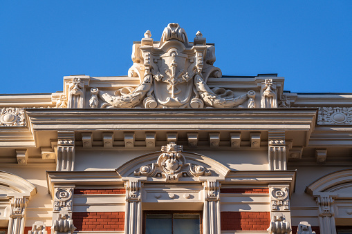 Art Nouveau building fragment in Riga, Latvia