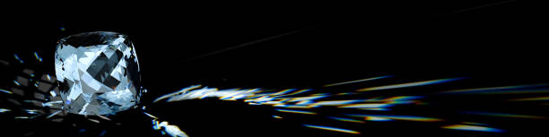istock Portuguese-cut aquamarine with colorful fire and reflection rays on black background 1574500600