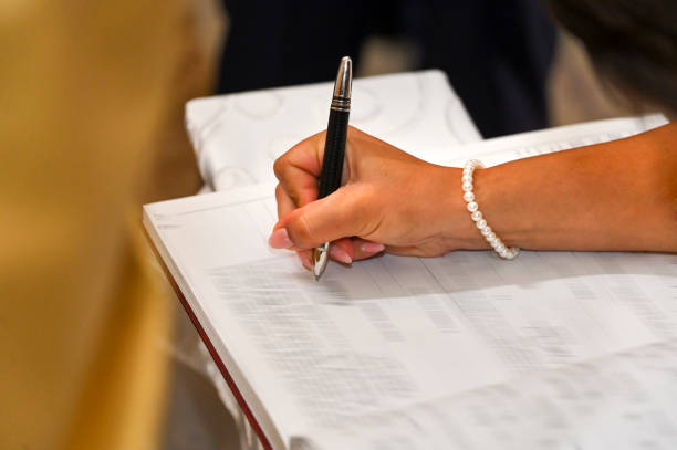 istock Signing in marriage 1574531050