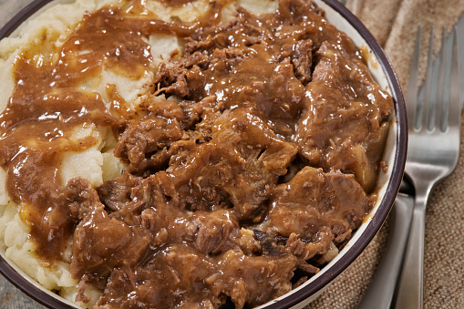 Slow Cooker Pot Roast with Mashed Potatoes