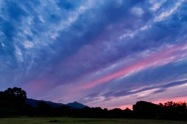 istock Beautiful sunset over the meadow 1574550204