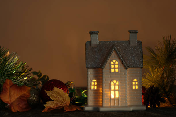 House and Christmas decorations