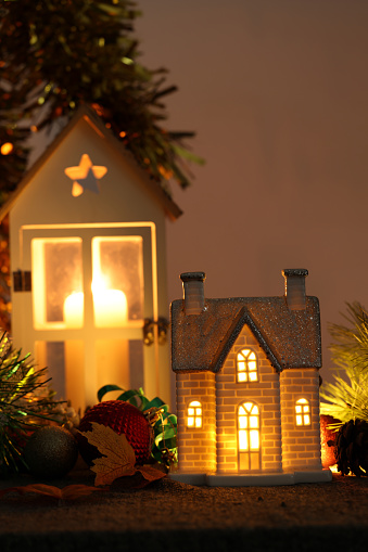 House and Christmas decorations