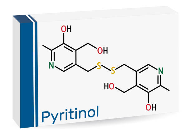 Pyritinol molecule, pyridoxine disulfide, cognitive drug. Сomponent of nootropic dietary supplements. Skeletal chemical formula. Paper packaging for drugs. Vector Pyritinol molecule, pyridoxine disulfide, cognitive drug. Сomponent of nootropic dietary supplements. Skeletal chemical formula. Paper packaging for drugs. Vector illustration nootropic stock illustrations