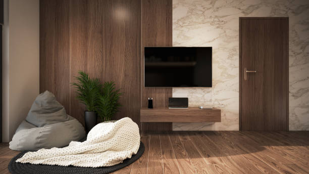 istock Interior Design. Architecture. Computer generated image of kids single bed room. Architectural Visualization. 1574695188