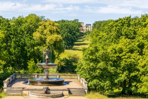 Sanssouci Park in Potsdam, Brandenburg, Germany. It was built under Frederick the Great in the mid-1700s and was inscribed on the UNESCO World Heritage List in 1990. Sanssouci Park is FREE FOR VISITORS.