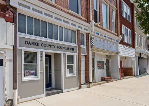 Greenville, Ohio - USA, May 18, 2023. Darke County Foundation along Broadway in downtown Greenville Ohio - USA.