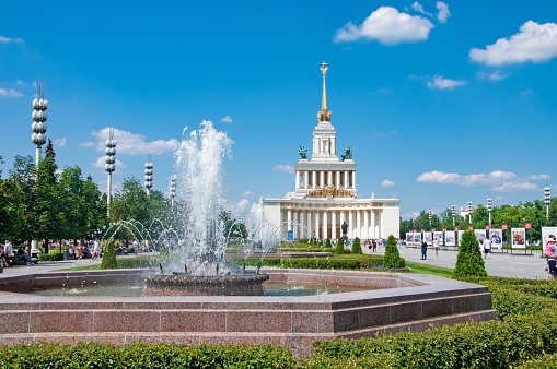 Moscow, Russia - July 17 , 2023: All-Russian Exhibition Center Pavilion number one