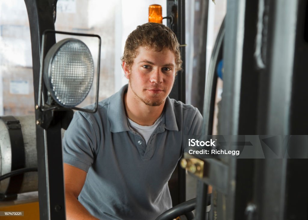 Operador de máquina elevadora de cargas - Royalty-free Empilhadora Foto de stock