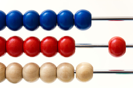 Colorful wooden abacus for children's learning.