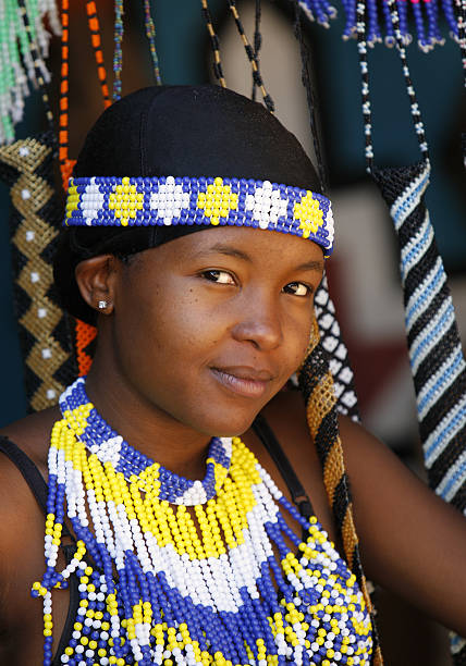 Pretty young Zulu woman stock photo