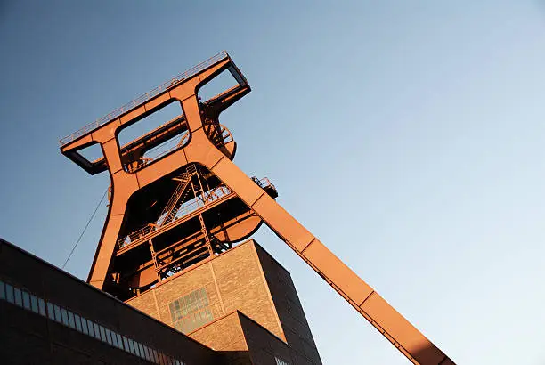 tower of former coal mine Zeche Zollverein in Essen, Germany, now world cultural heritage by Unesco