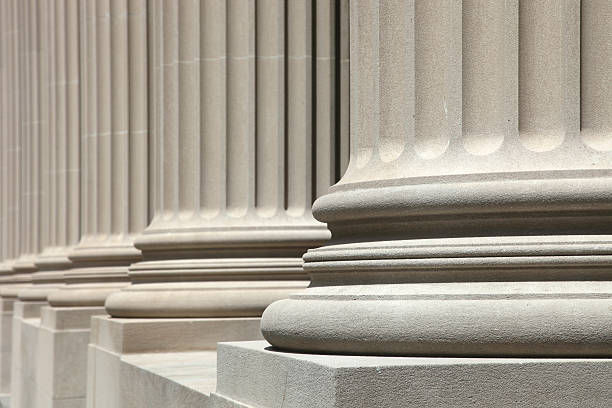 Low angle view of perfect white columns XXXL - neoclassical columns in a row - camera canon 5D mark II - unsharped RAW - adobe colorspace colonnade stock pictures, royalty-free photos & images