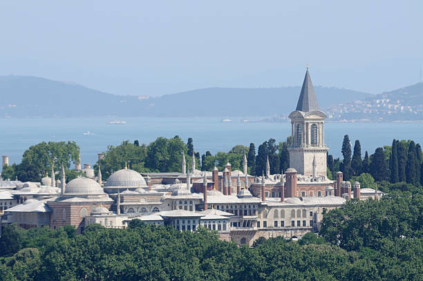 Looking over Tokapi palace in Istanbul stock photo