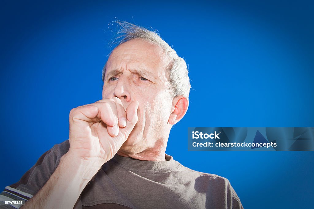 Senior maschile influenza - Foto stock royalty-free di Terza età