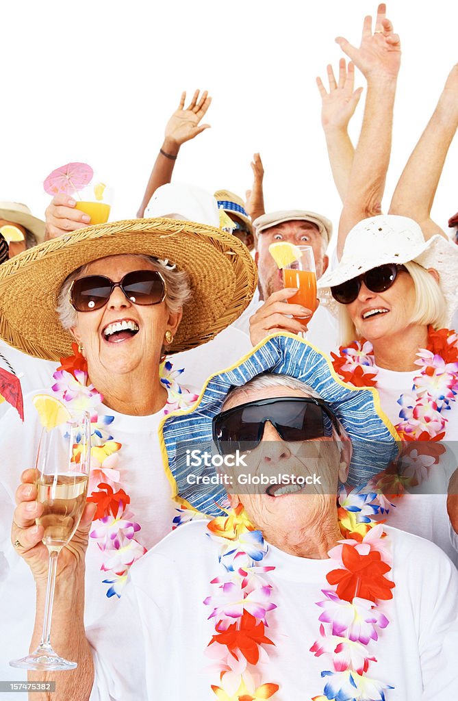 Gruppe von Senioren in einer beach-party - Lizenzfrei 60-69 Jahre Stock-Foto