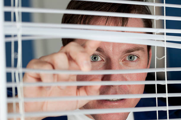 Man Watching stock photo