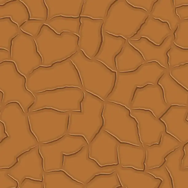 Vector illustration of cracked earth seamless pattern