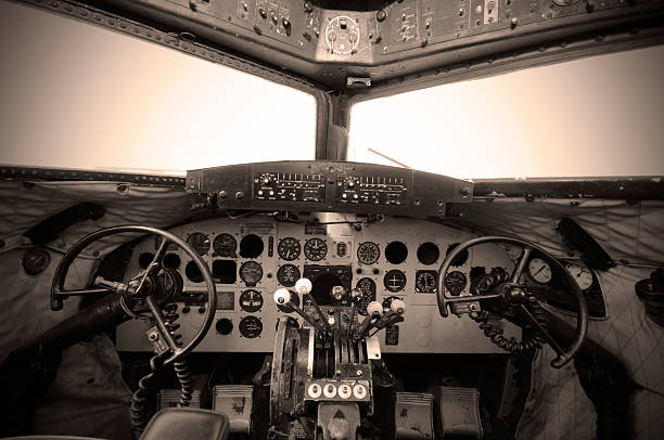 Cockpit Vintage stock photo