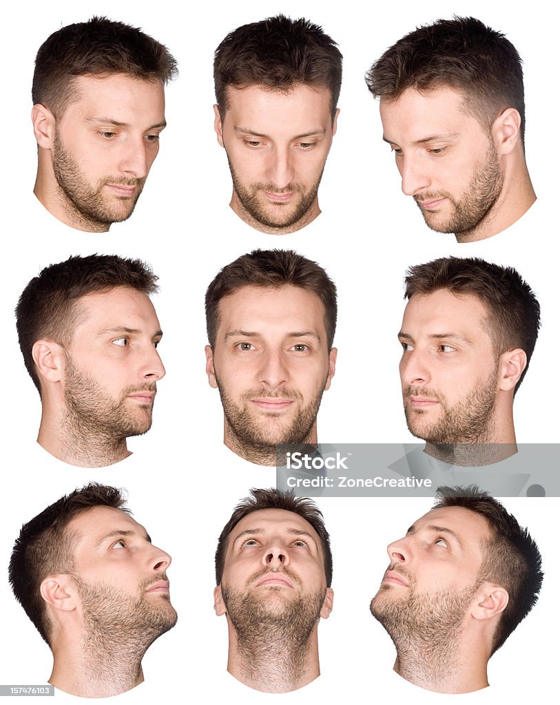 Короткий волос человек лицо коллекции различных видов - Стоковые фото Мужчины роялти-фри